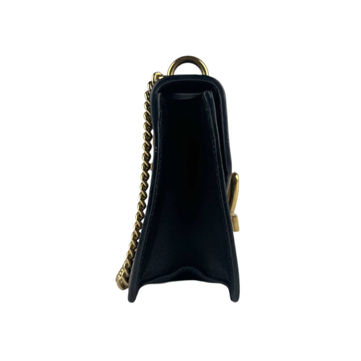 Gucci Black Leather Metal Shoulder Bag ( )