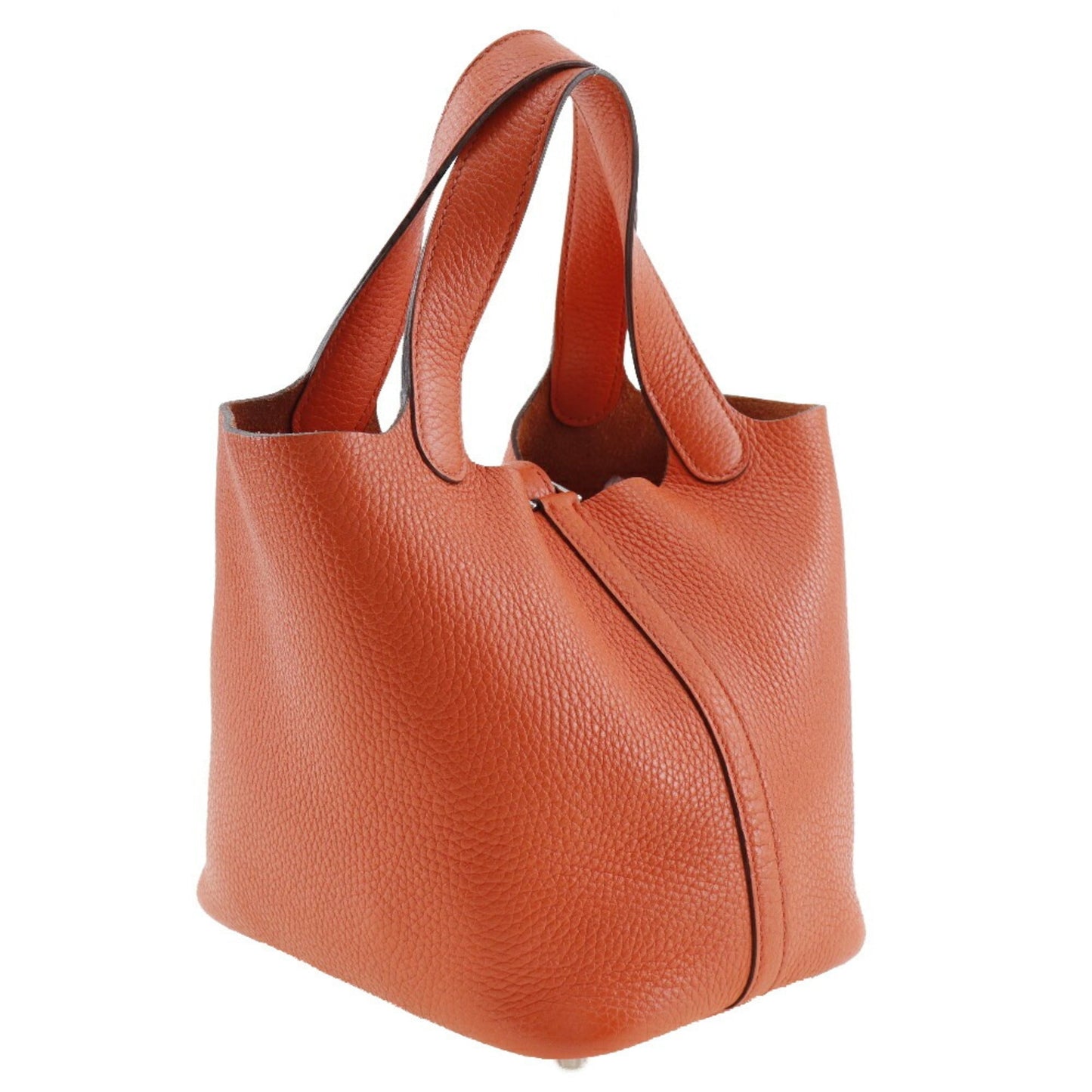 Hermes Orange Taurillon Clemence Leather Handbag ( )