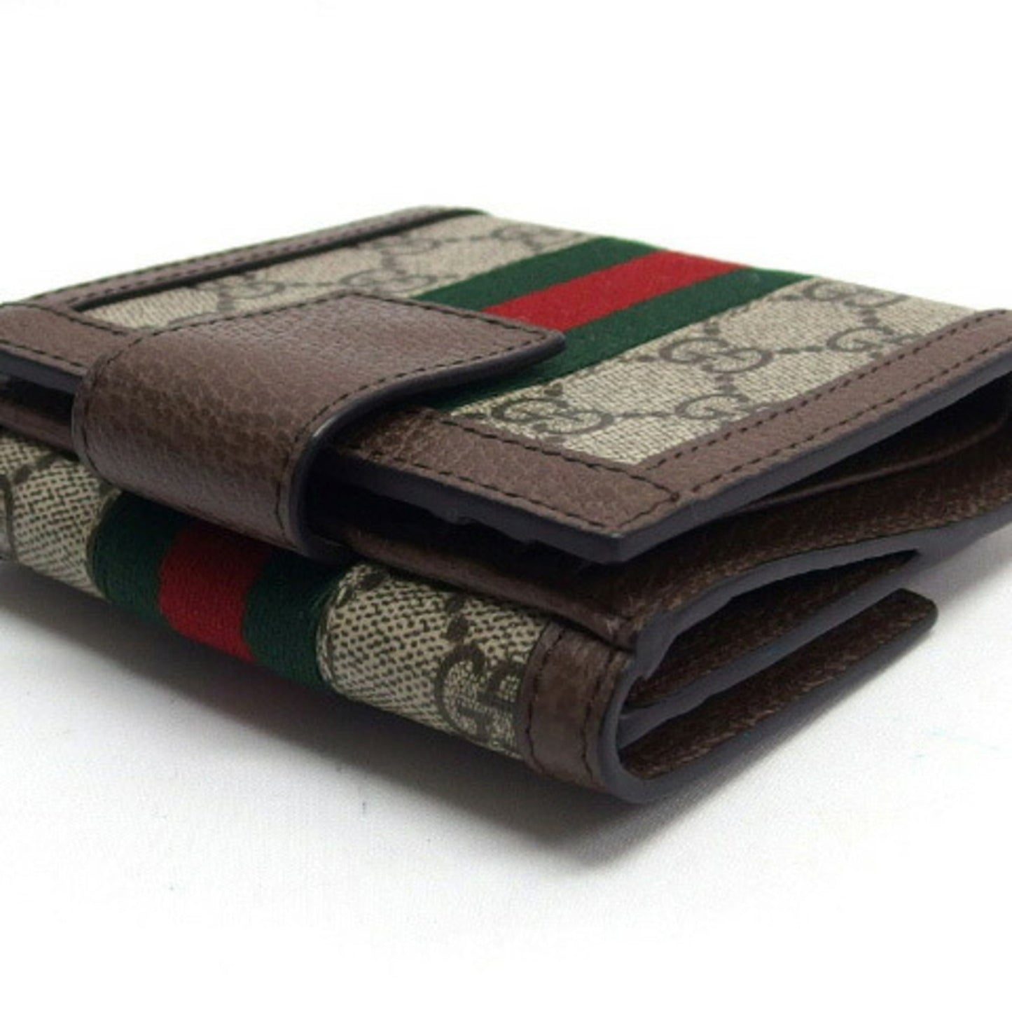 Gucci Gg Supreme Beige Dark Brown Gg Supreme Coin Purse/Coin Case ( )