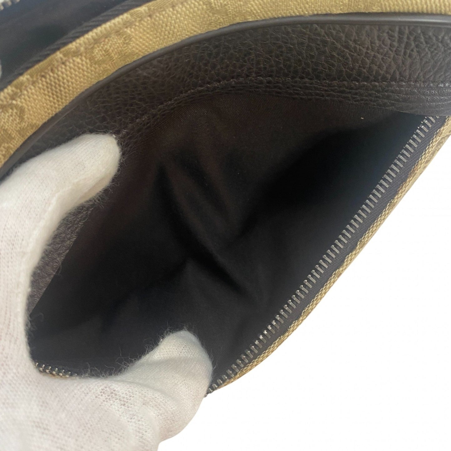 Gucci Brown Canvas Leather Pouch Sling Bag ( )