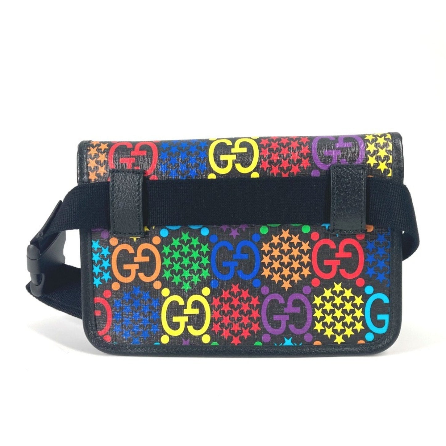 Gucci Black Multi-Color Leather Pvc Shoulder Bag Sling Bag ( )