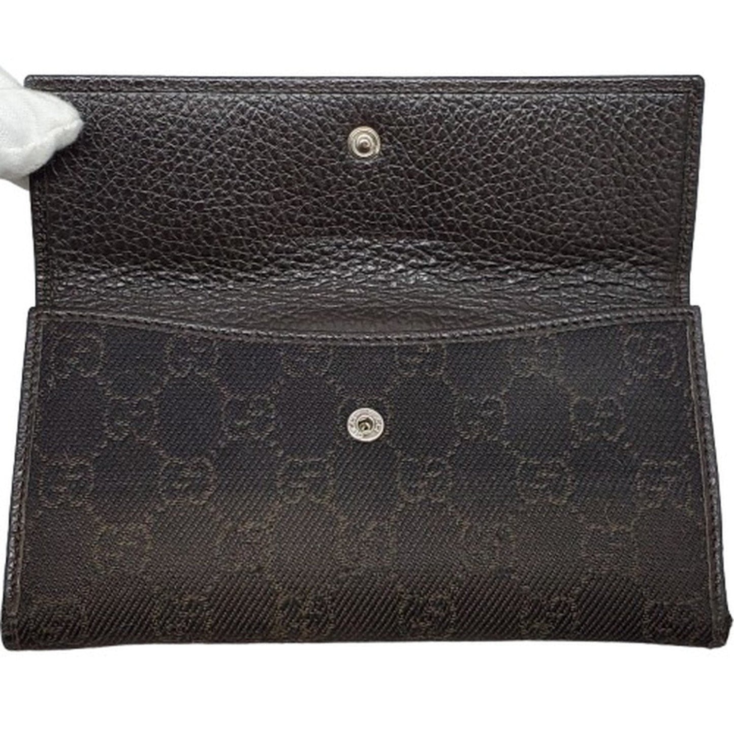 Gucci Brown Gg Canvas Long Wallet (Bi-Fold) ( )