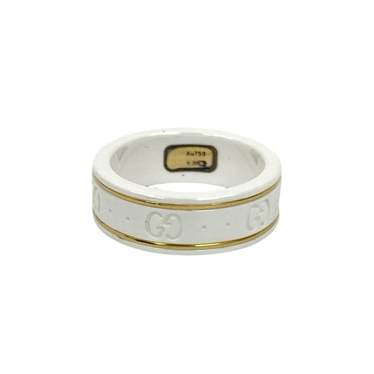 Gucci Gold White Ceramic Band Ring ( )