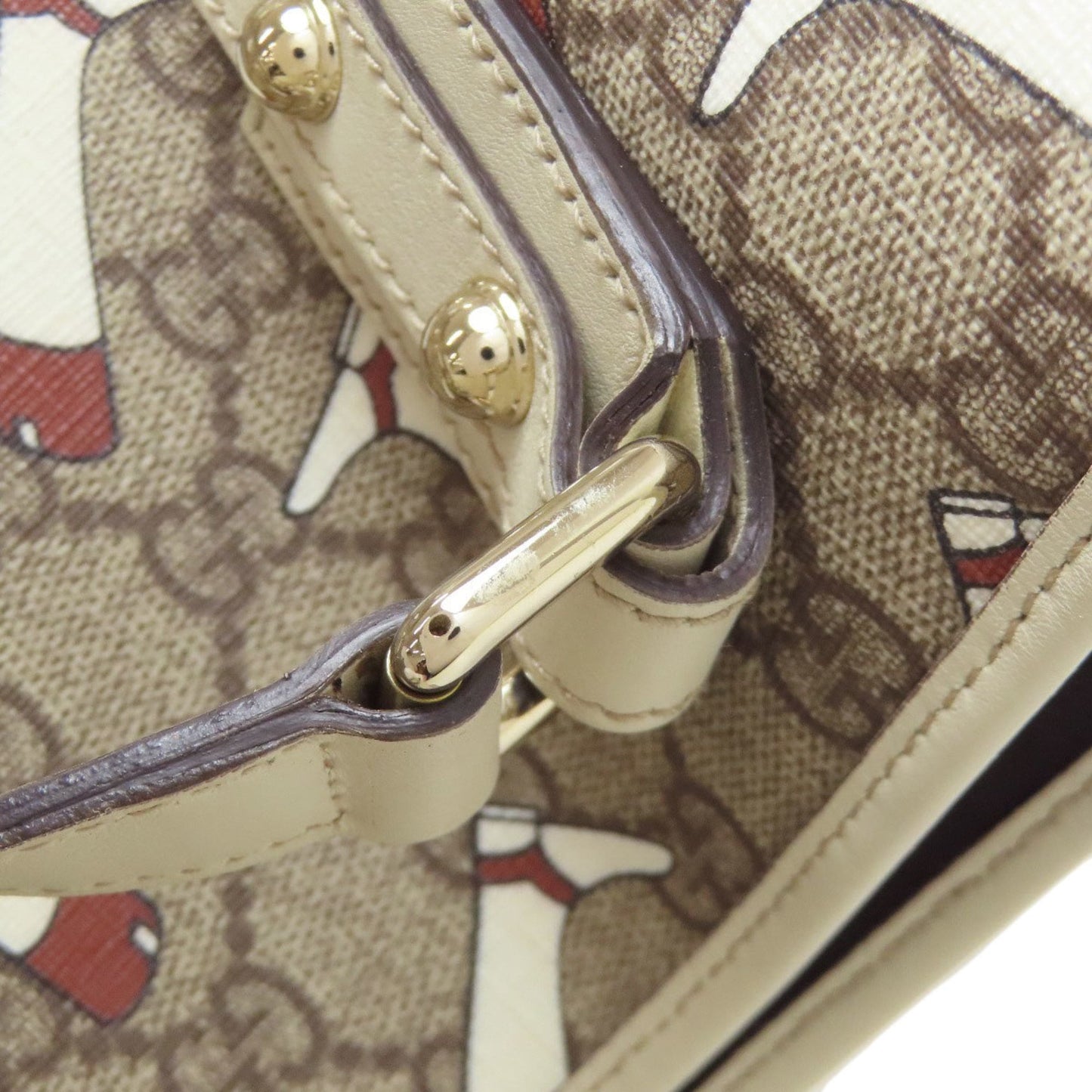 Gucci Brown White Pvc Handbag ( )