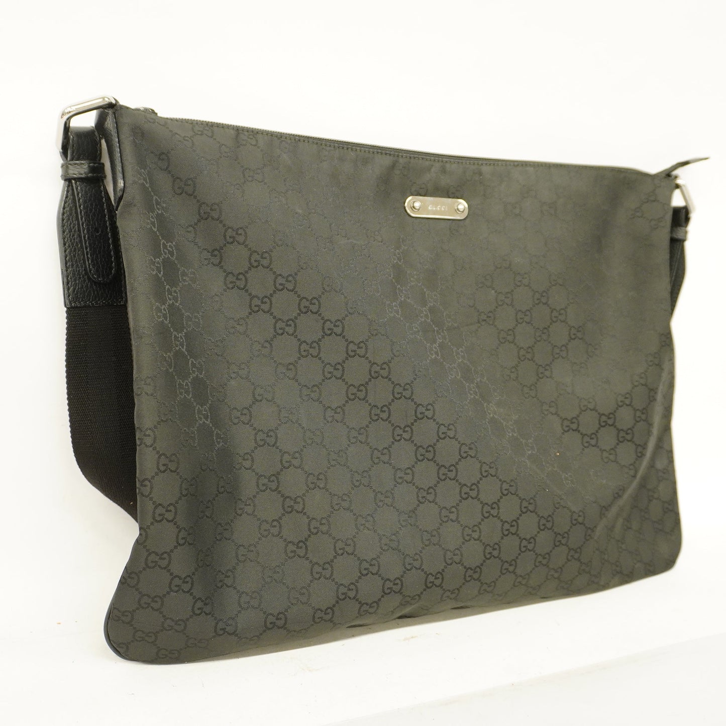 GUCCI  Shoulder Bag GG Nylon 190628 Women's Nylon,Leather Shoulder Bag Black