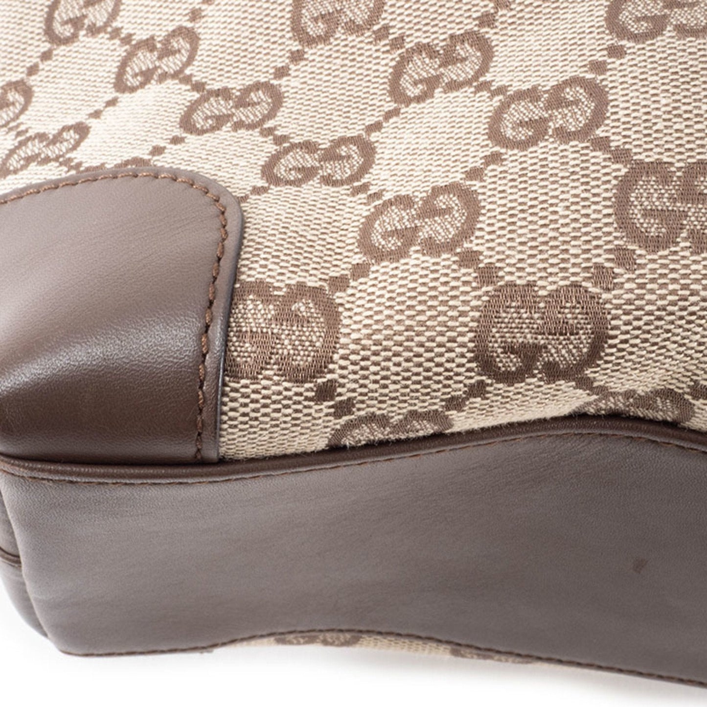 Gucci Gg Canvas Beige Brown Gg Canvas Leather Tote Bag ( )