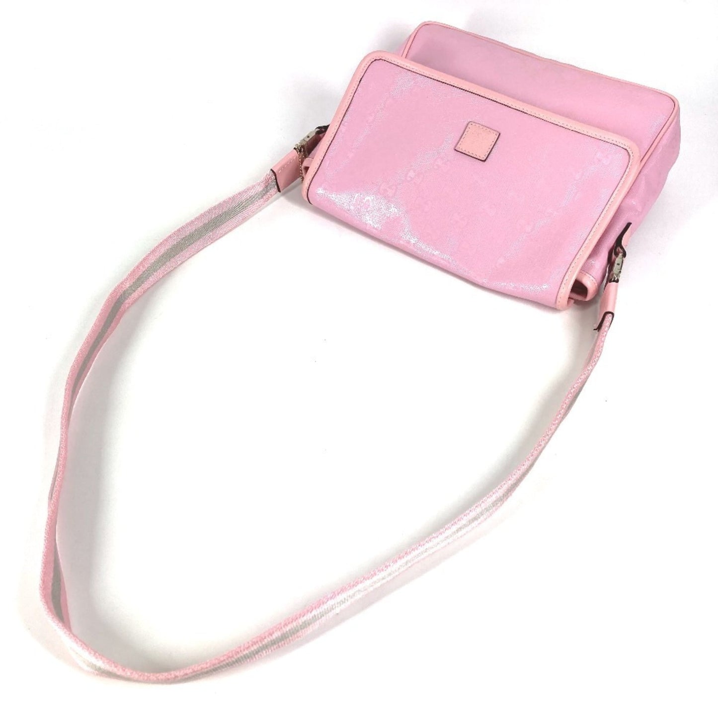 Gucci Gg Imprimé Pink Gg Imprimé Leather Messenger Bag Shoulder Bag ( )
