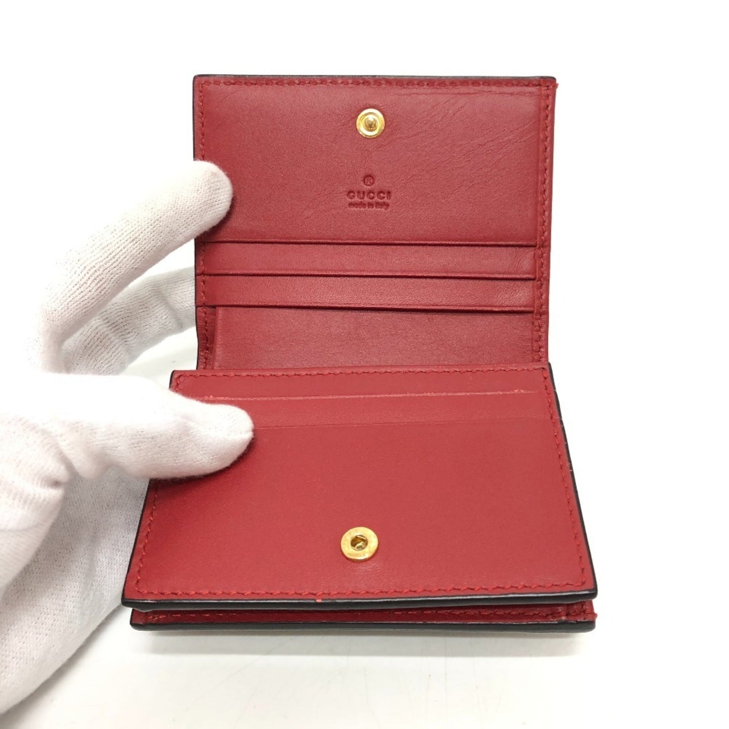 Gucci Beige Red Color Gg Supreme Canvas Wallet (Bi-Fold) ( )