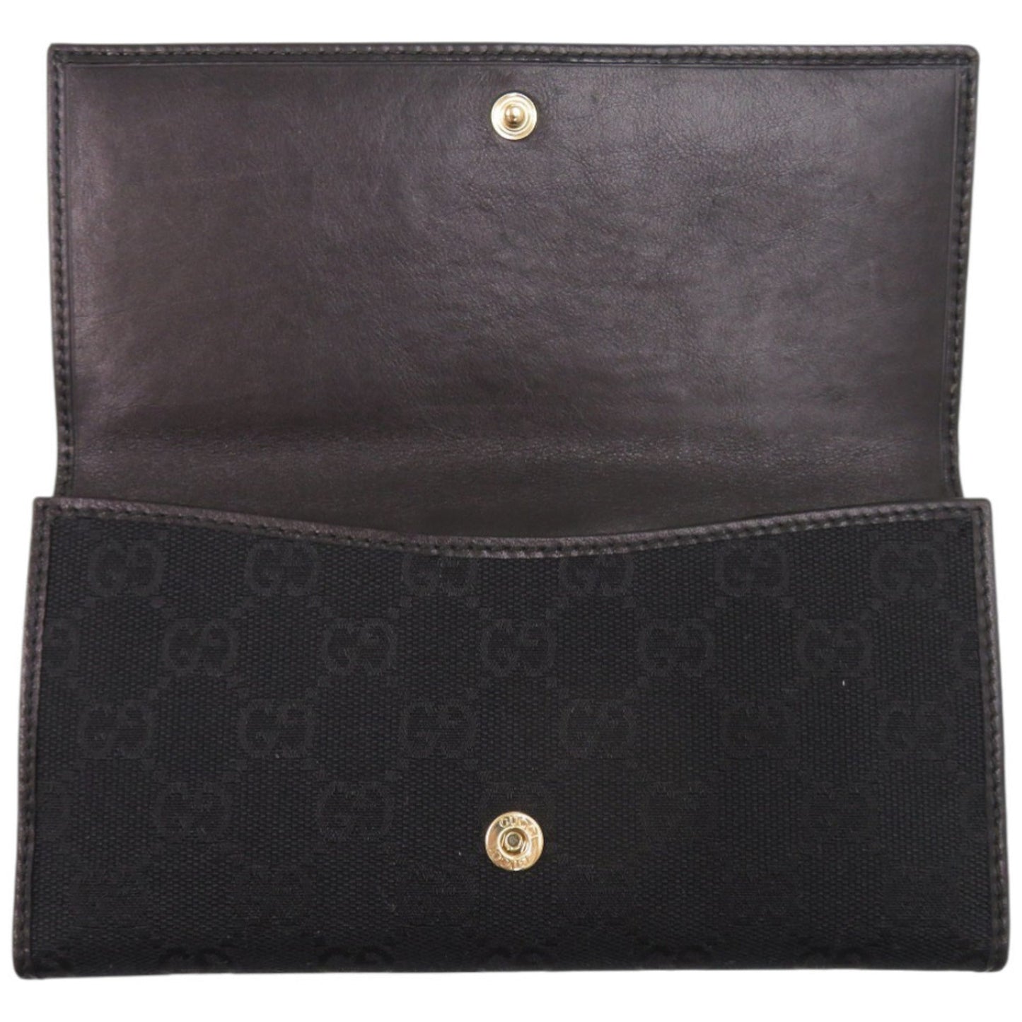 Gucci Black Gg Canvas Long Wallet (Bi-Fold) ( )