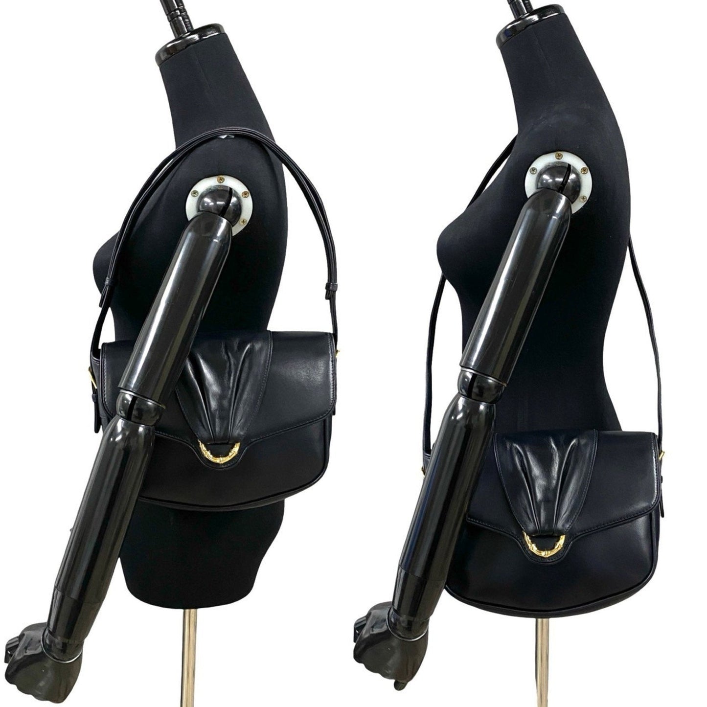 Gucci Black Leather Pochette Shoulder Bag ( )