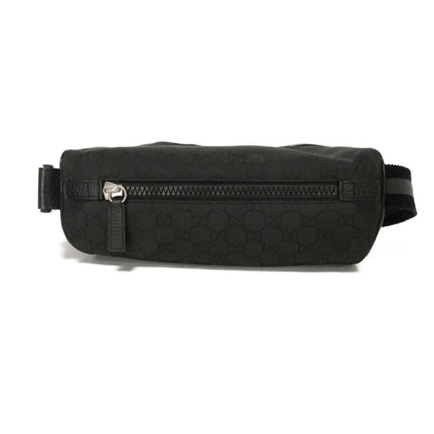Gucci Black Nylon Canvas Leather Shoulder Bag Sling Bag ( )