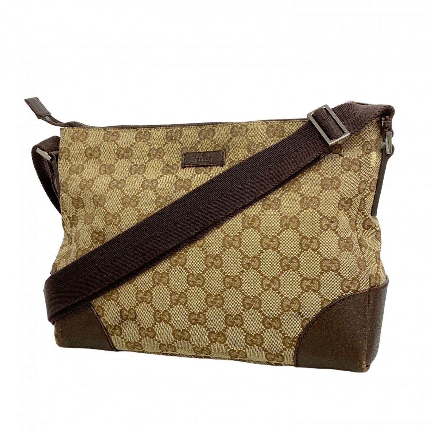 Gucci Brown Canvas Shoulder Bag ( )