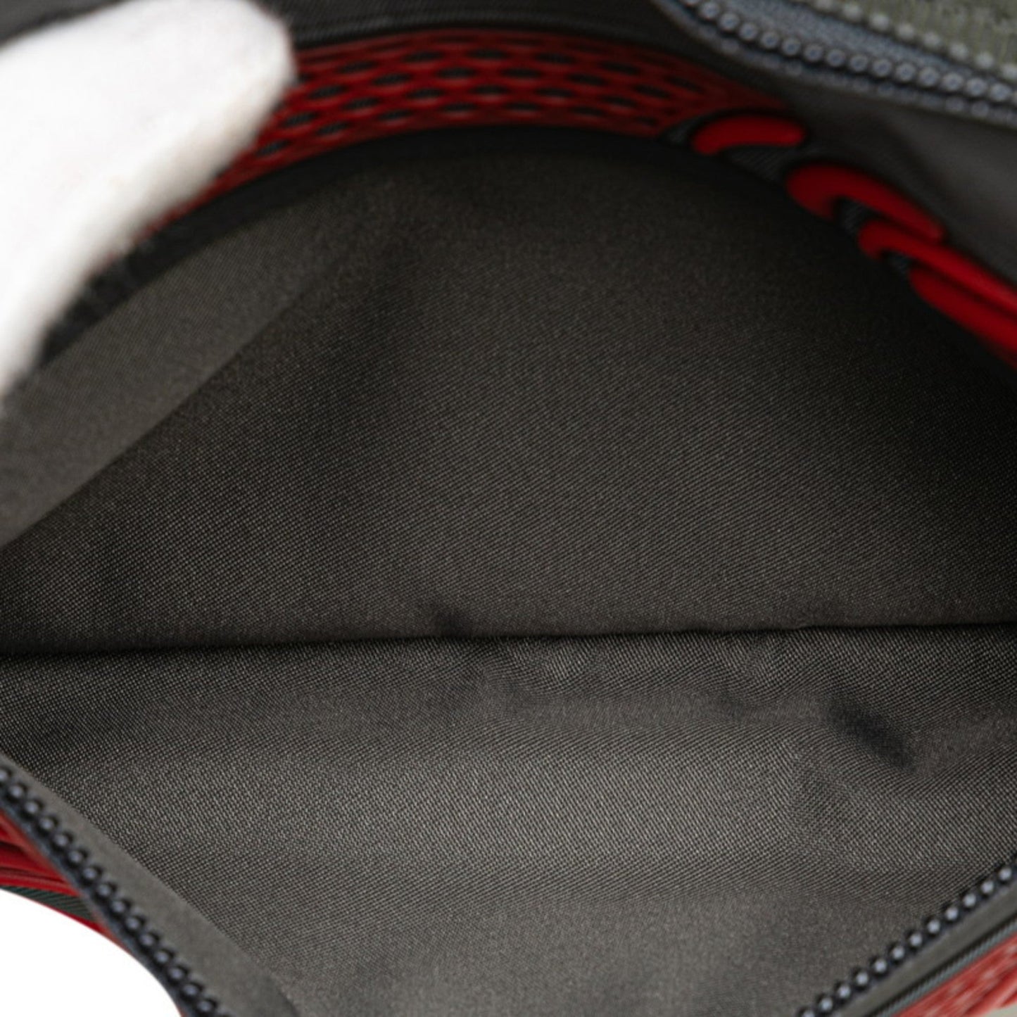 Gucci Gray Red Color Nylon Rubber Fanny Pack Sling Bag ( )