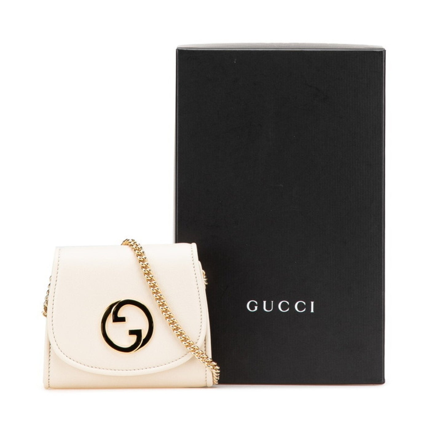Gucci Gold Ivory Leather Shoulder Bag ( )