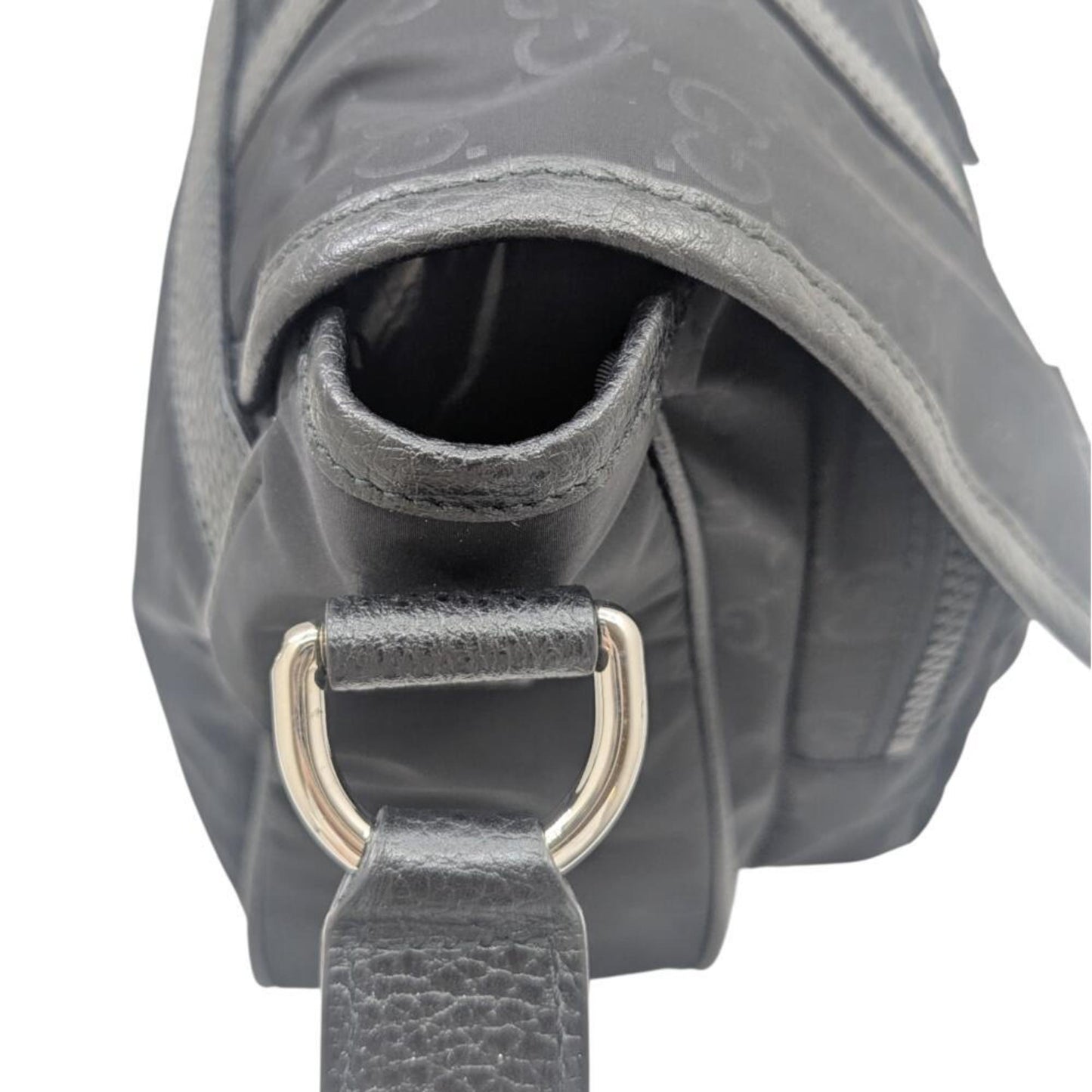 Gucci Black Nylon Leather Shoulder Bag ( )