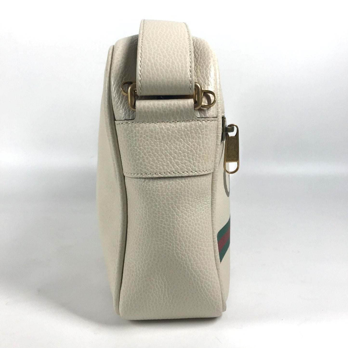 Gucci White Leather Messenger Bag Shoulder Bag ( )