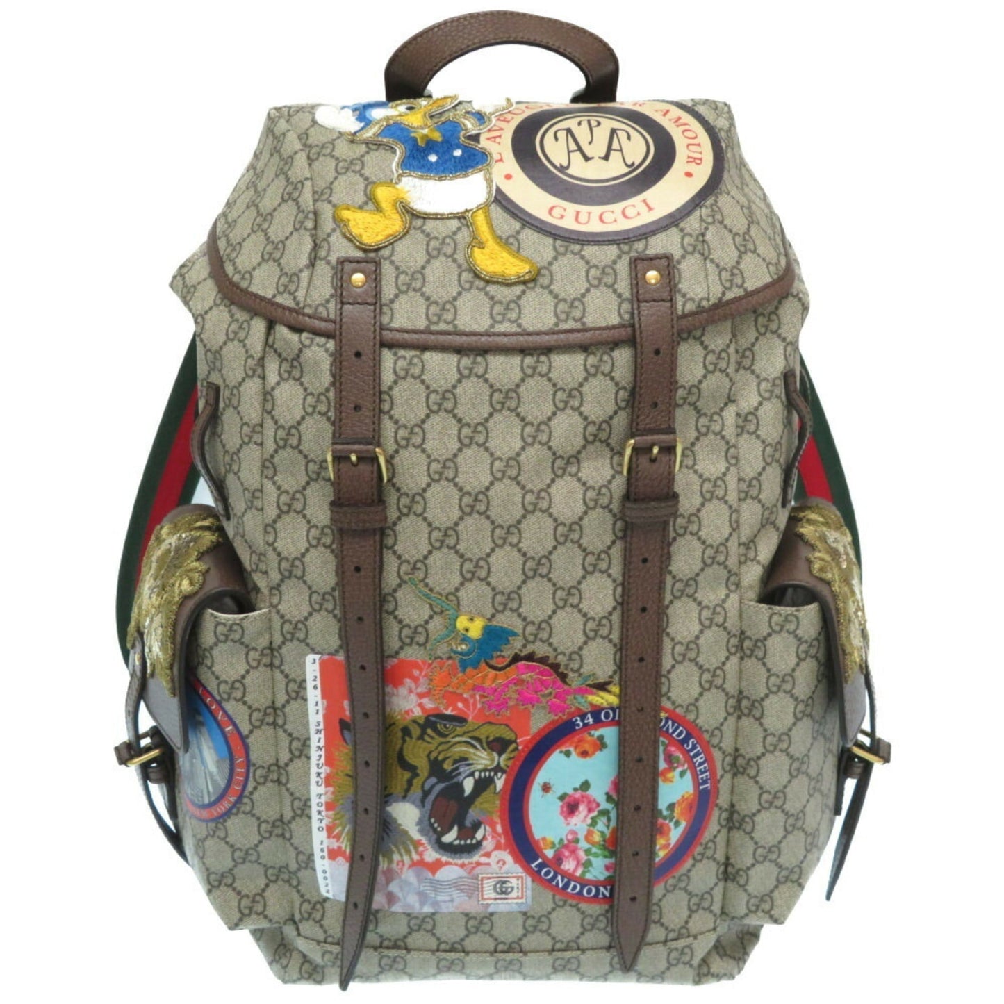 Gucci Disney Collaboration Neo   GG Supreme 460029 Rucksack Daypack Donald Duck Bag