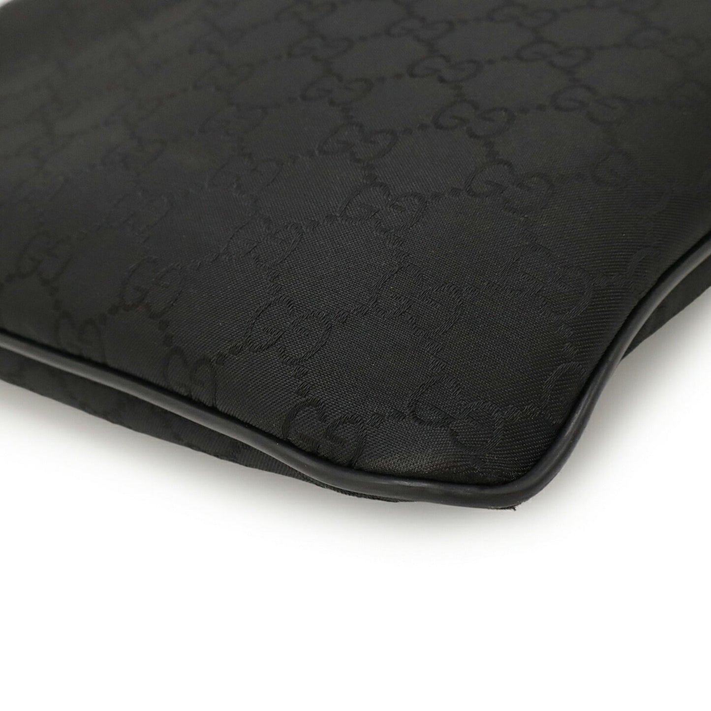 Gucci Black Gray Nylon Leather Shoulder Bag ( )