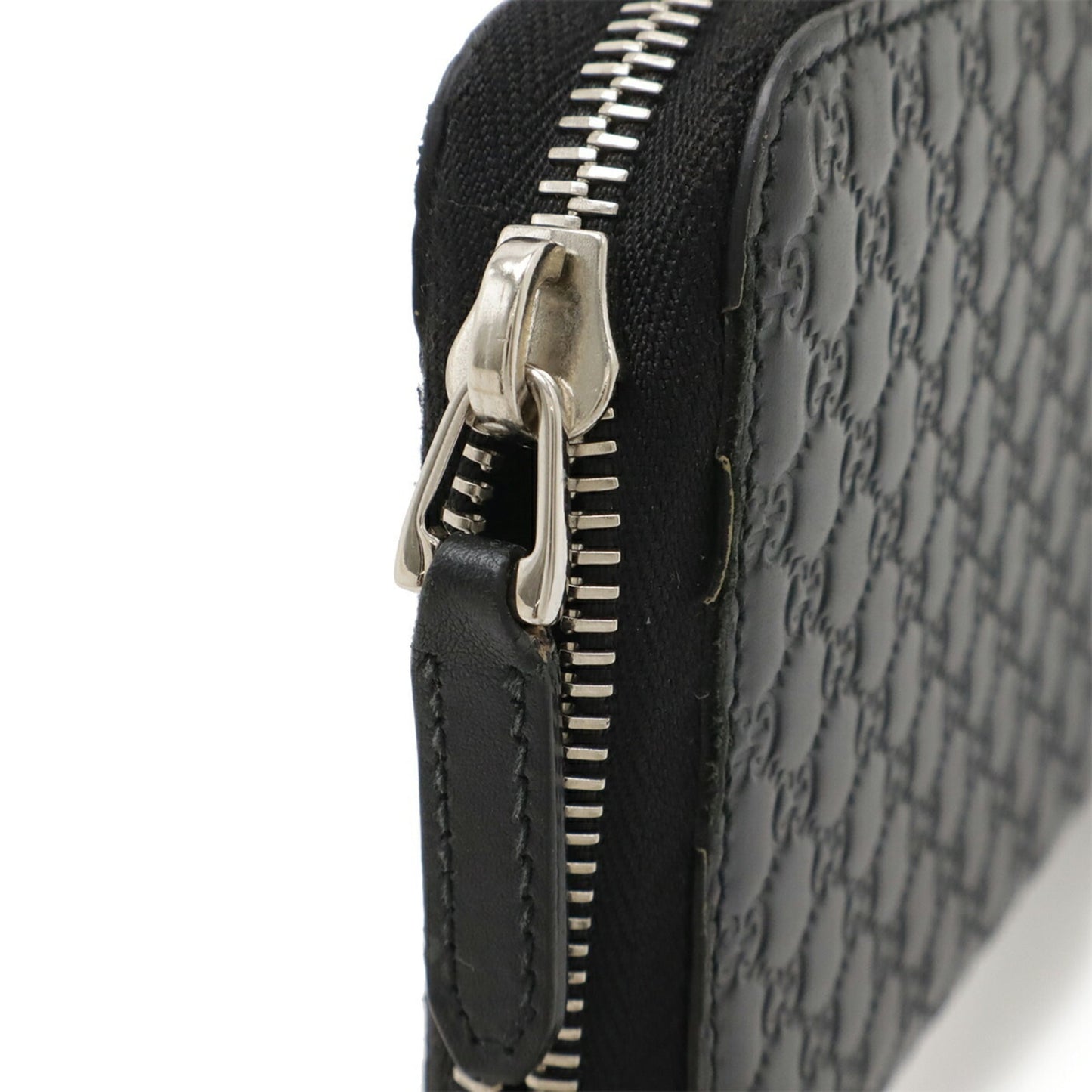 Gucci Black Micro Gg Leather Leather Long Wallet (Bi-Fold) ( )