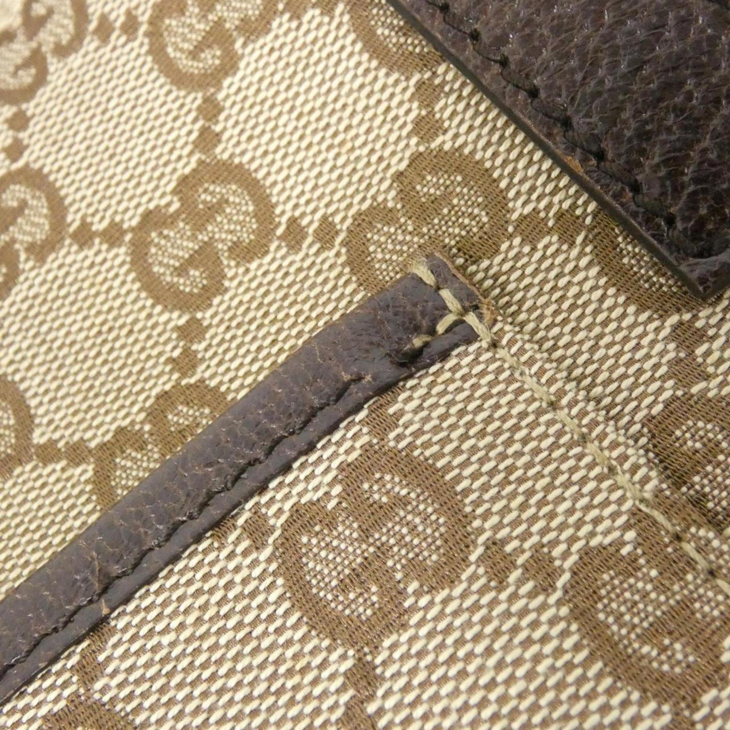 Gucci Gg Canvas Beige Dark Brown Gg Canvas Shoulder Bag ( )
