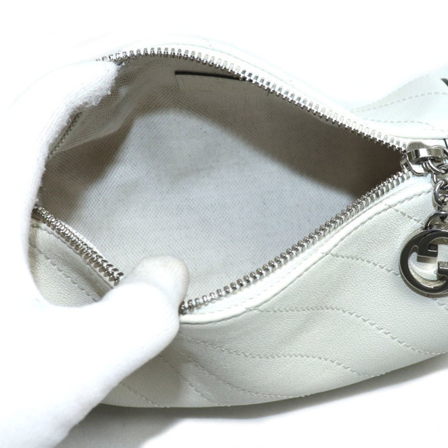Gucci White Leather Shoulder Bag ( )