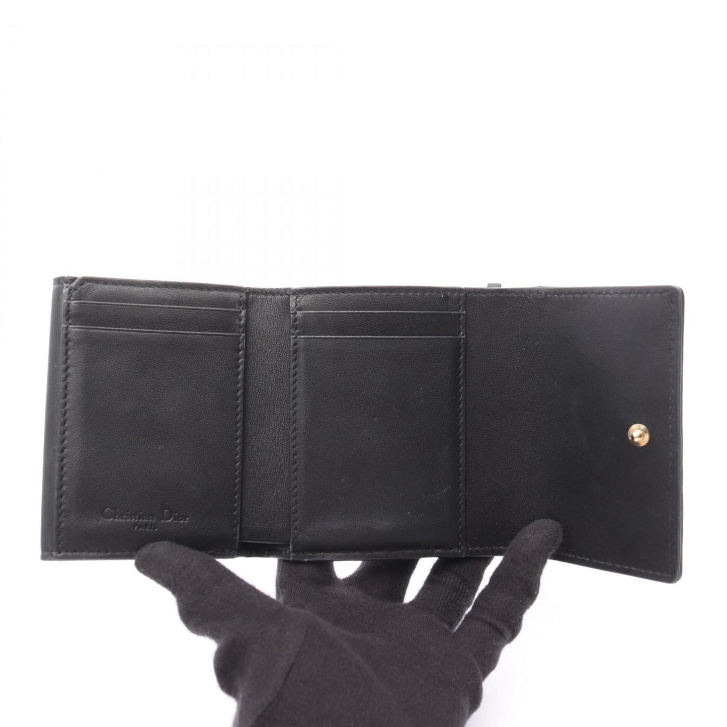 Christian Dior Black Leather Wallet (Tri-Fold) ()