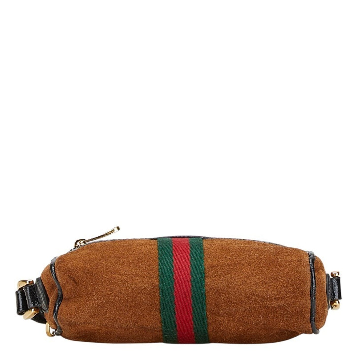 Gucci Black Brown Suede Leather Shoulder Bag ( )