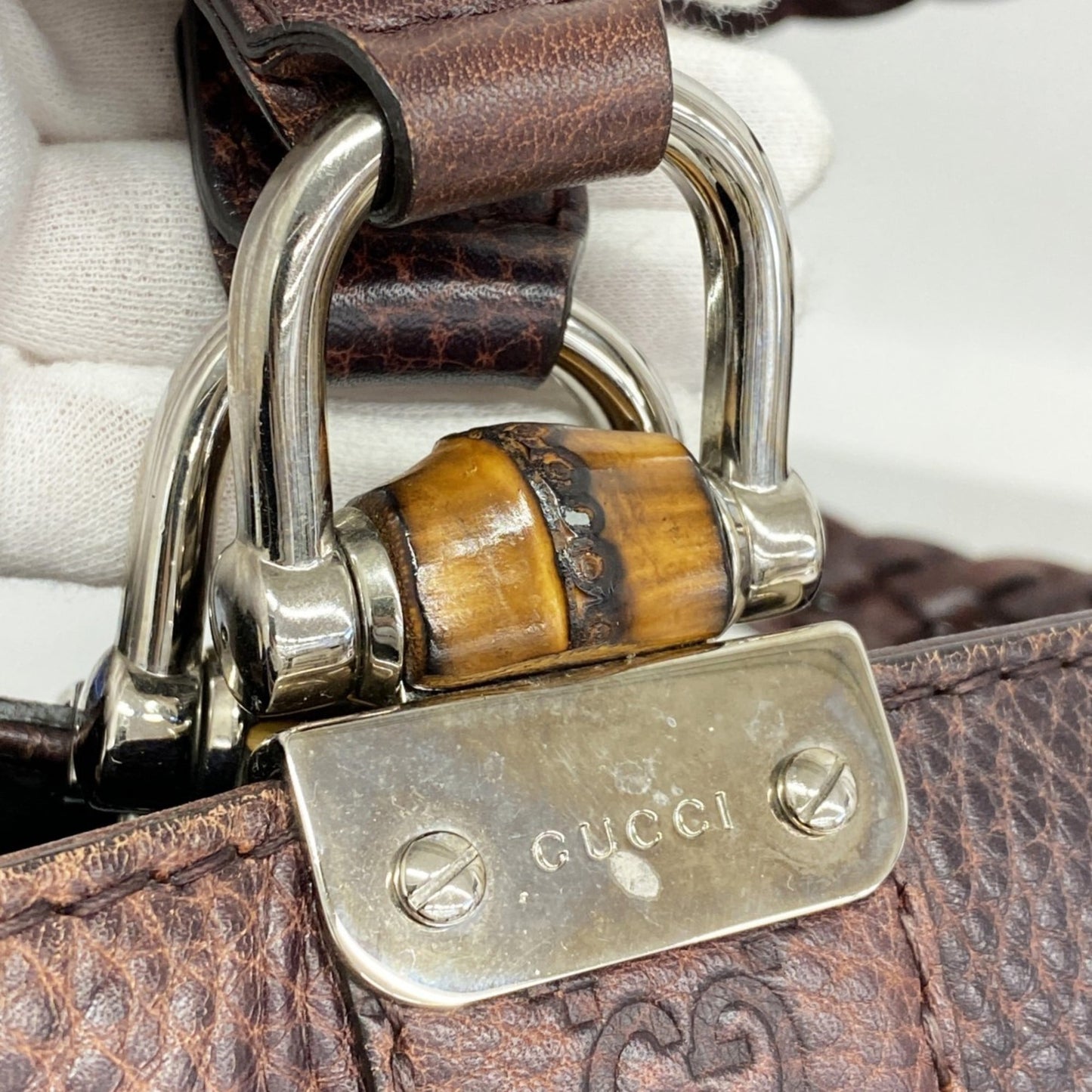 Gucci Brown Leather Tote Bag ( )