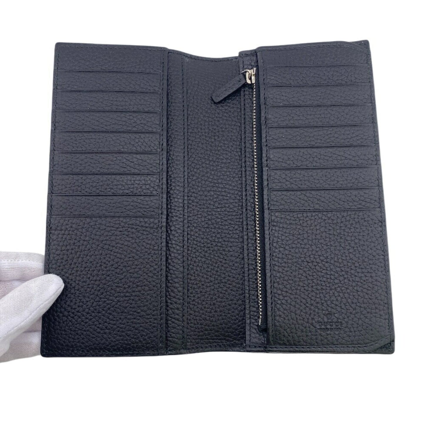 Gucci Black Leather Long Wallet (Bi-Fold) ( )