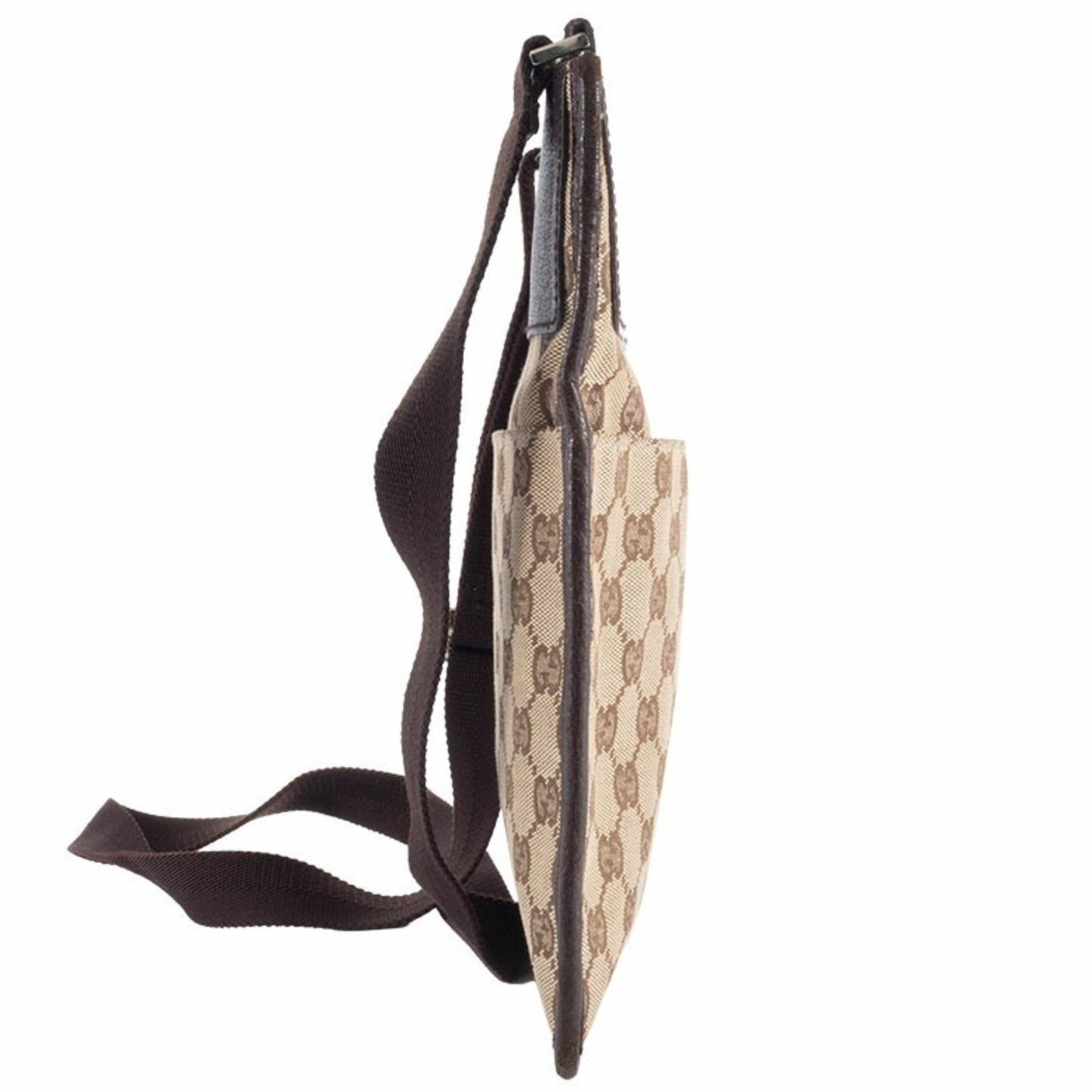 Gucci Gg Canvas Beige Brown Gg Canvas Leather Shoulder Bag ( )