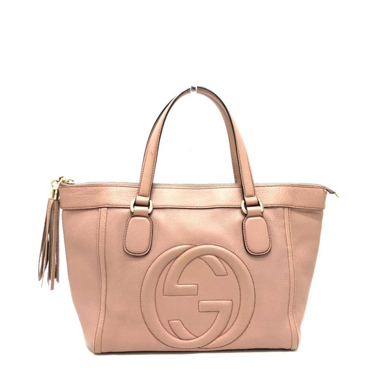 Gucci Pink Beige Leather Handbag ( )