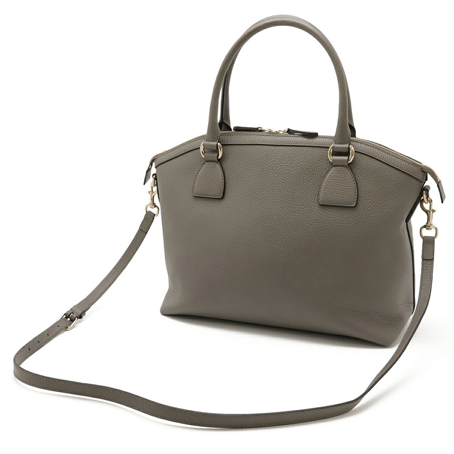 Gucci Gray Leather Handbag Shoulder Bag ( )