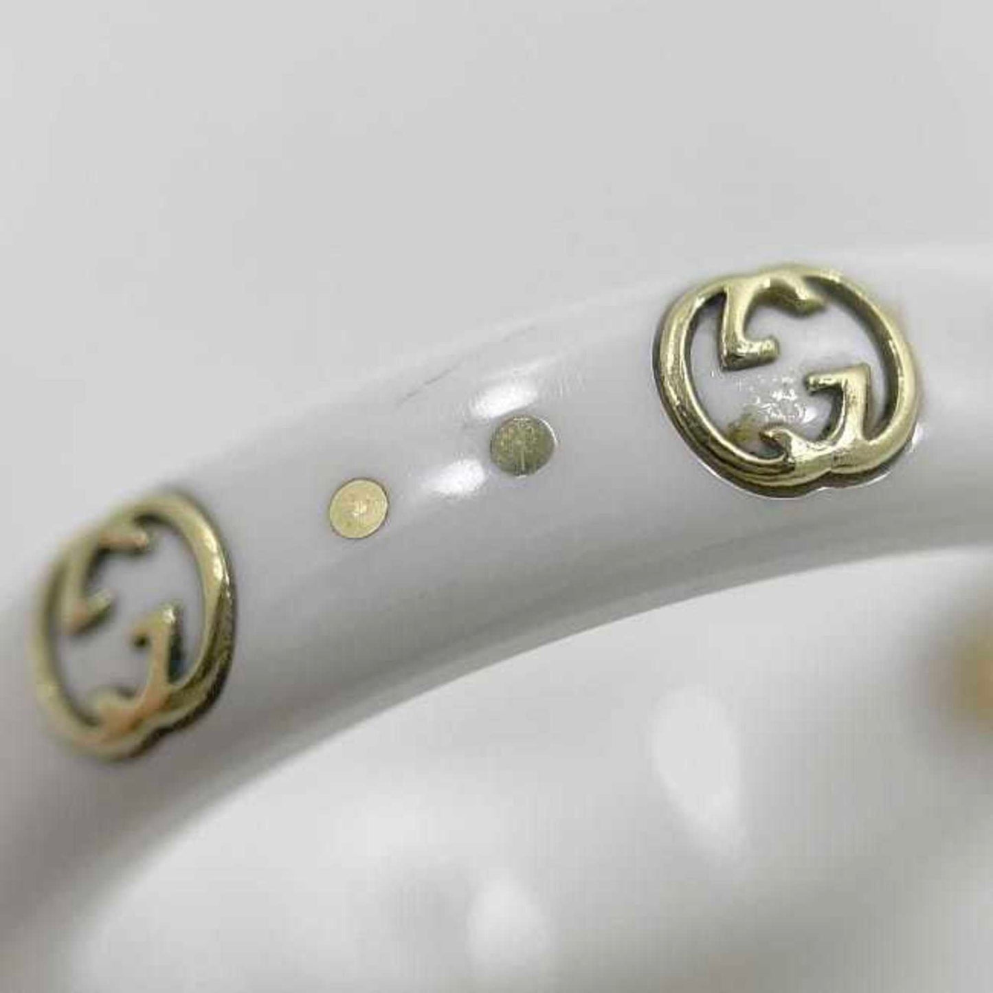 Gucci White Yellow Gold Ceramic Yellow Gold (18K) Band Ring ( )