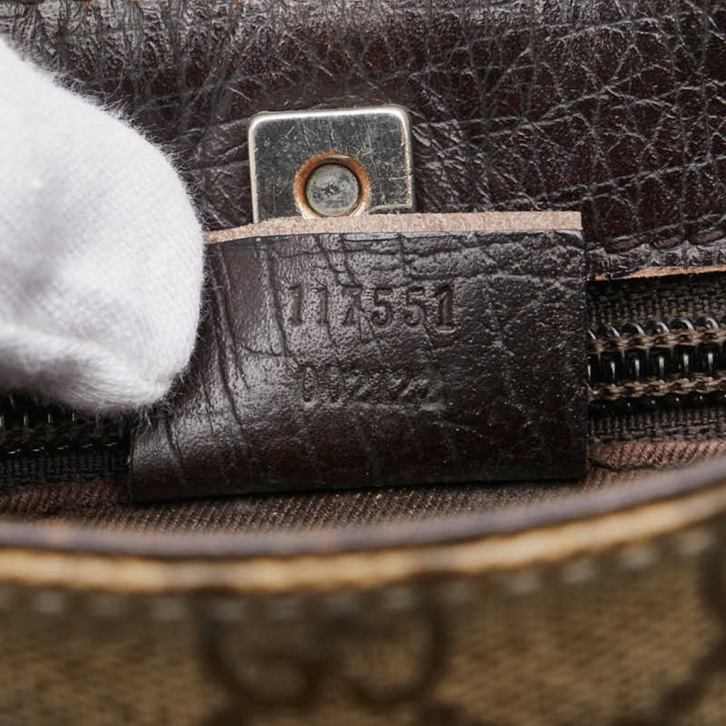 Gucci Brown Pvc Leather Handbag Tote Bag ( )