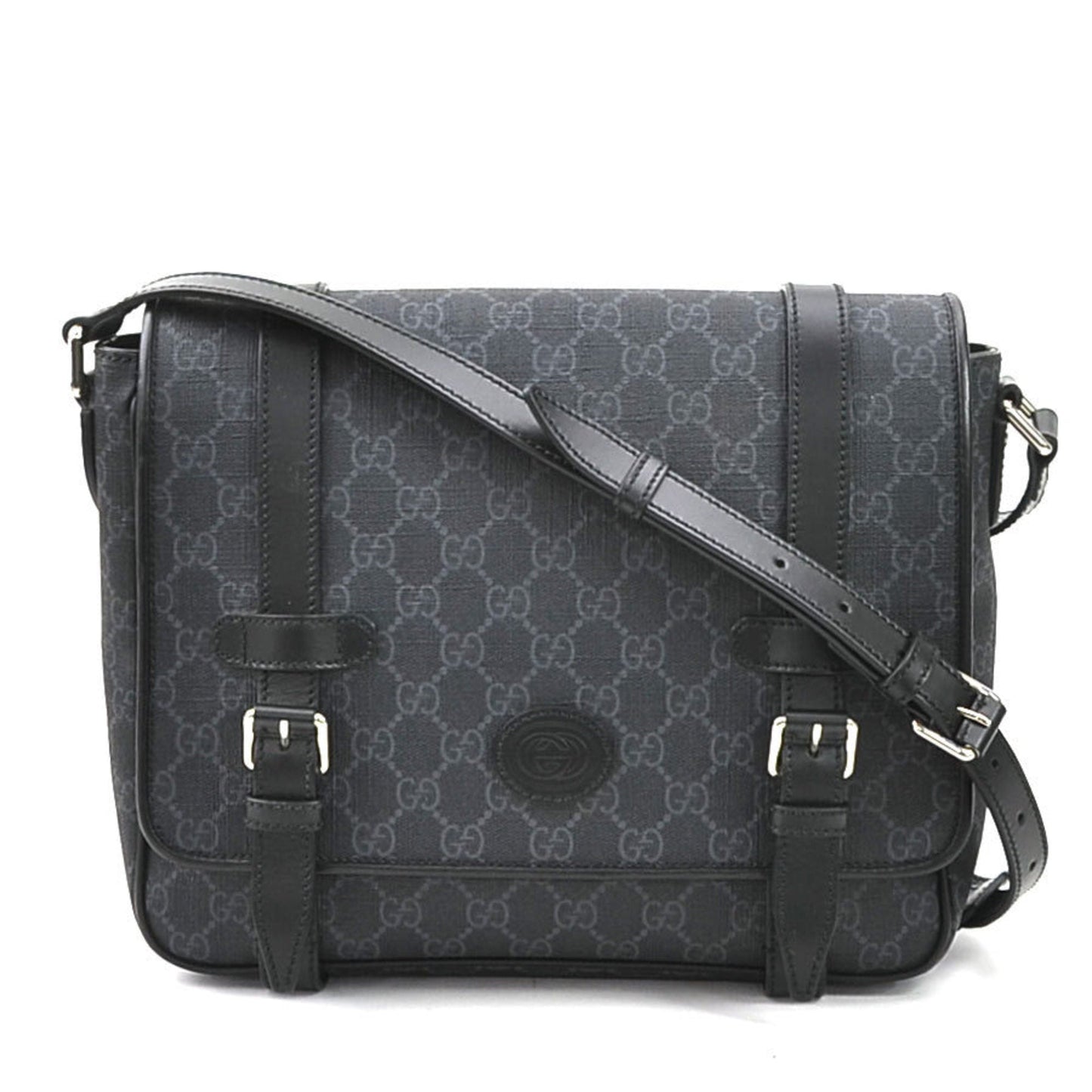 Gucci Black Gray Pvc Shoulder Bag