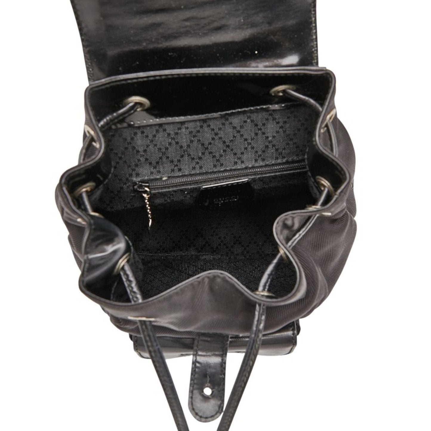 Gucci Black Nylon Leather Backpack ( )