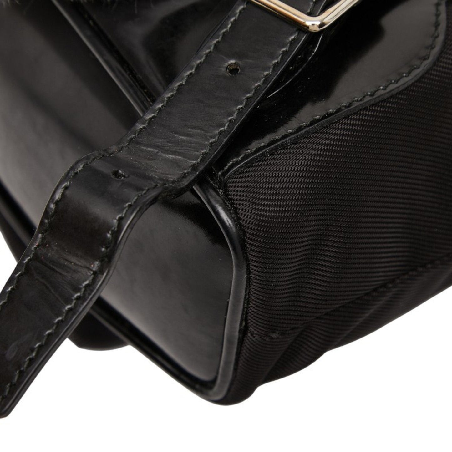 Gucci Black Nylon Leather Backpack ( )