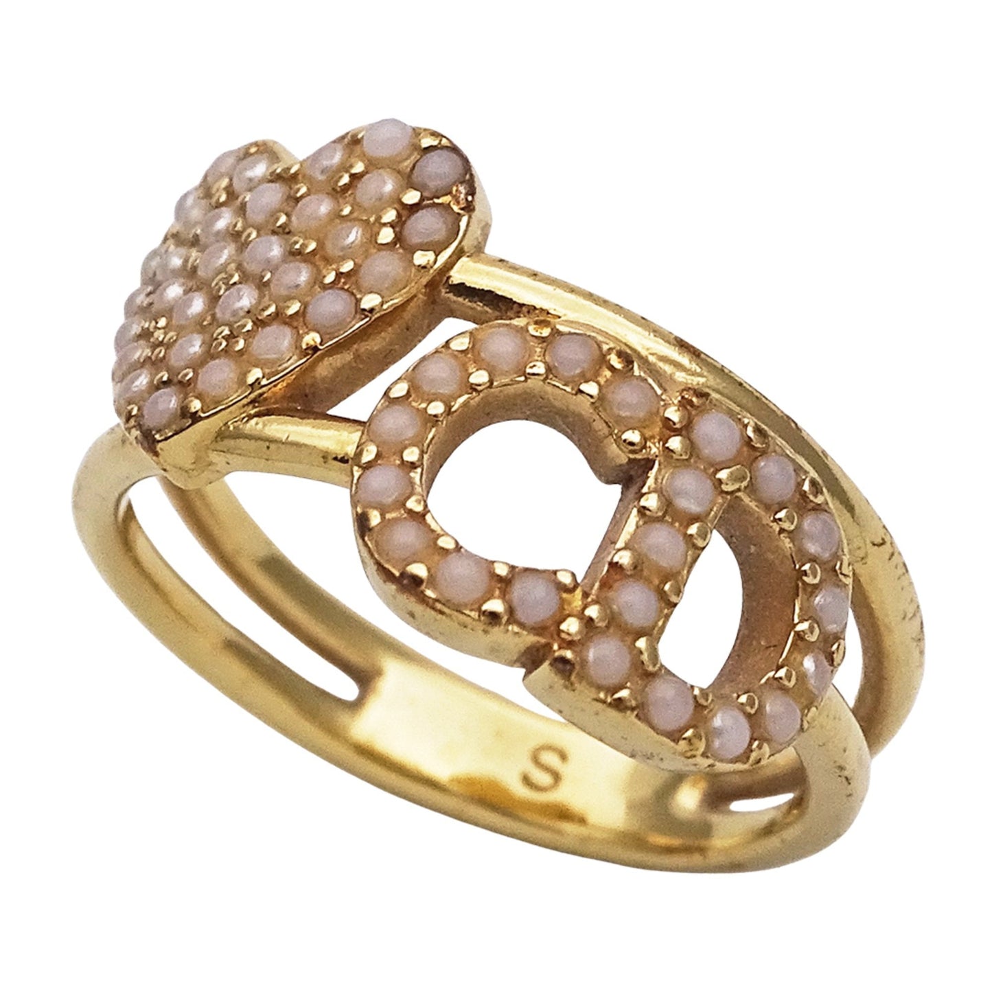 Christian Dior Gold Gold Plating Band Ring ()