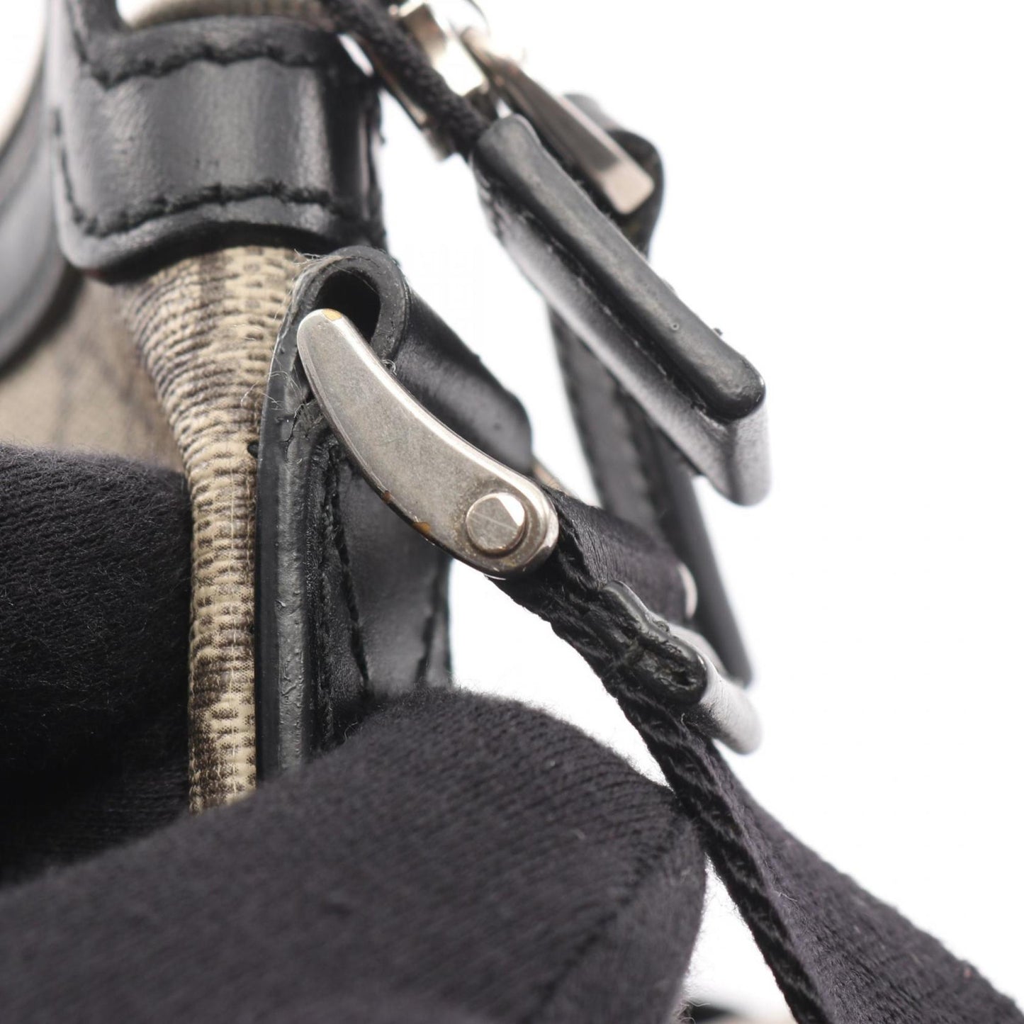 Gucci Beige Black Pvc Leather Shoulder Bag ( )