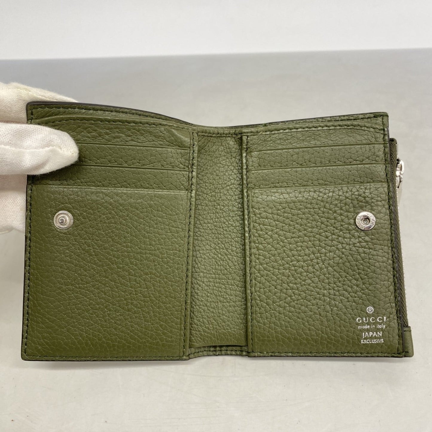 Gucci Khaki Leather Wallet (Bi-Fold) ( )