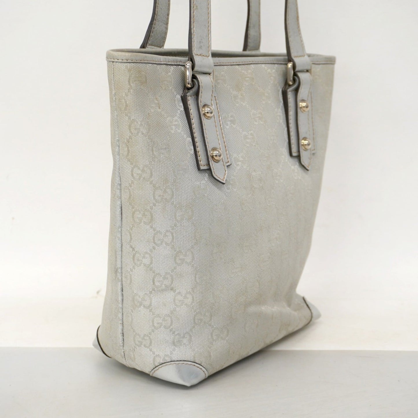 Gucci Silver Canvas Tote Bag ( )