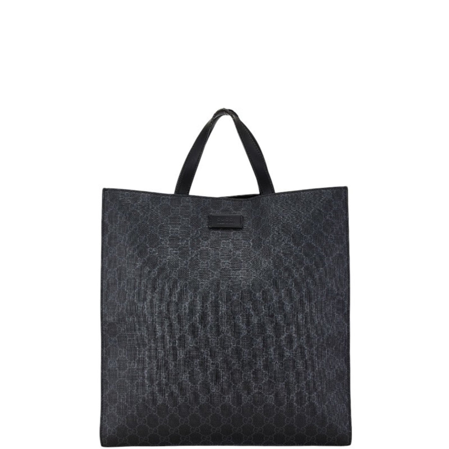 Gucci Black Gray Pvc Leather Handbag Tote Bag