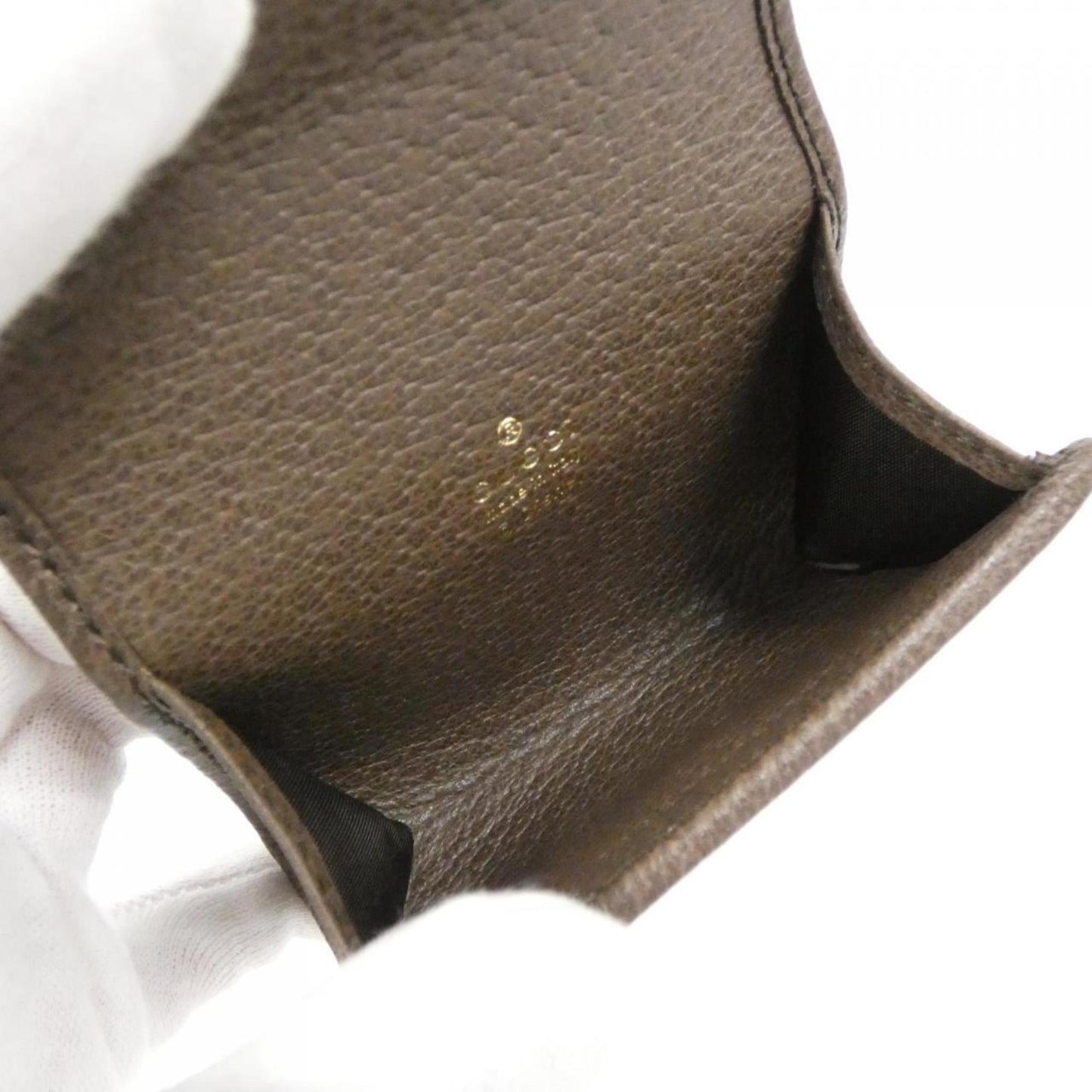 Gucci Brown Gg Supreme Canvas Leather Pouch ( )