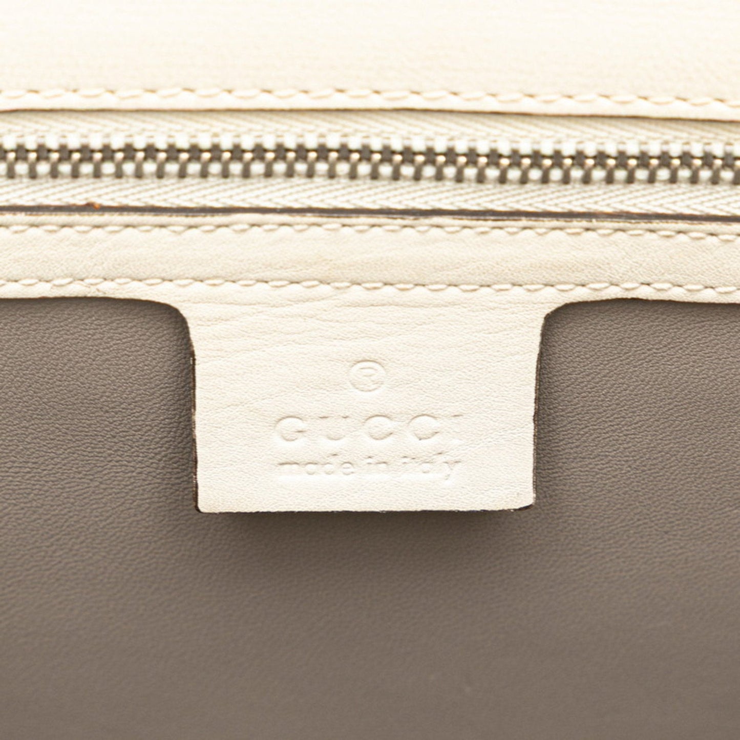Gucci Gray White Leather Shoulder Bag ( )