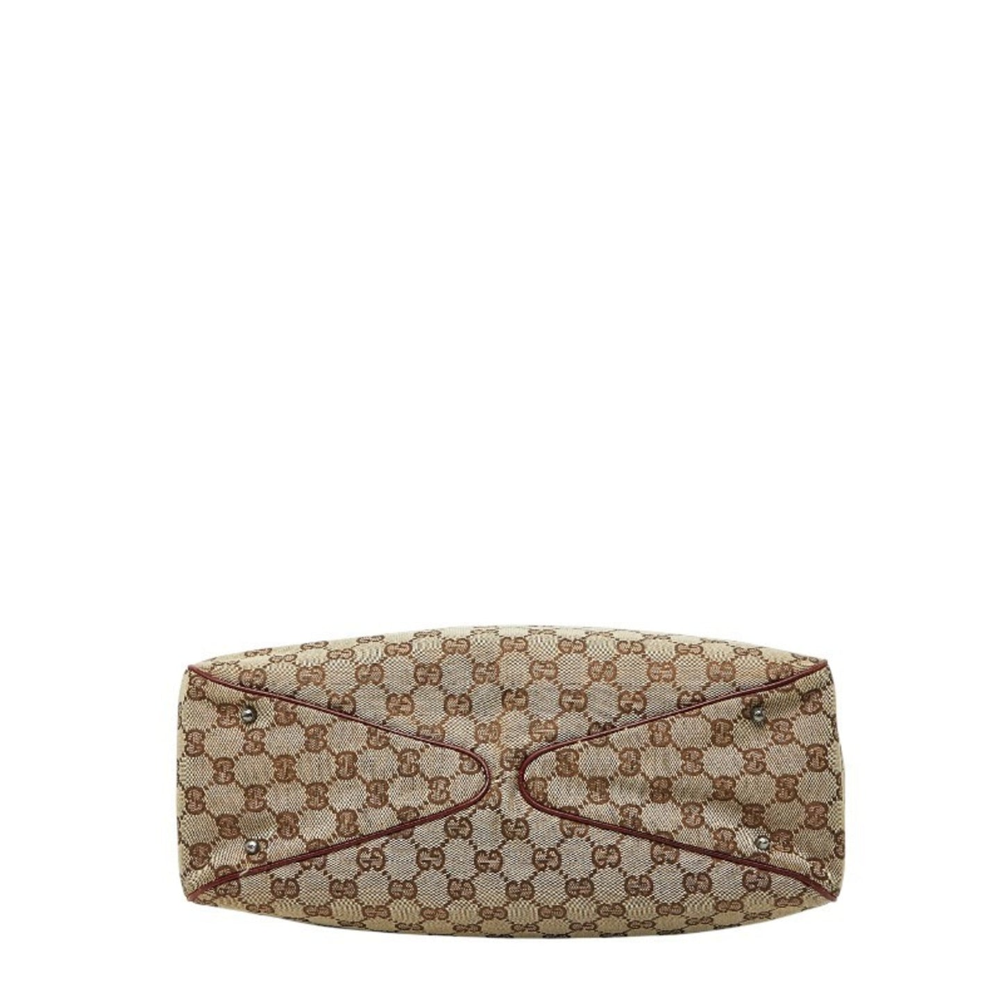 Gucci Beige Red Color Canvas Leather Handbag Tote Bag ( )