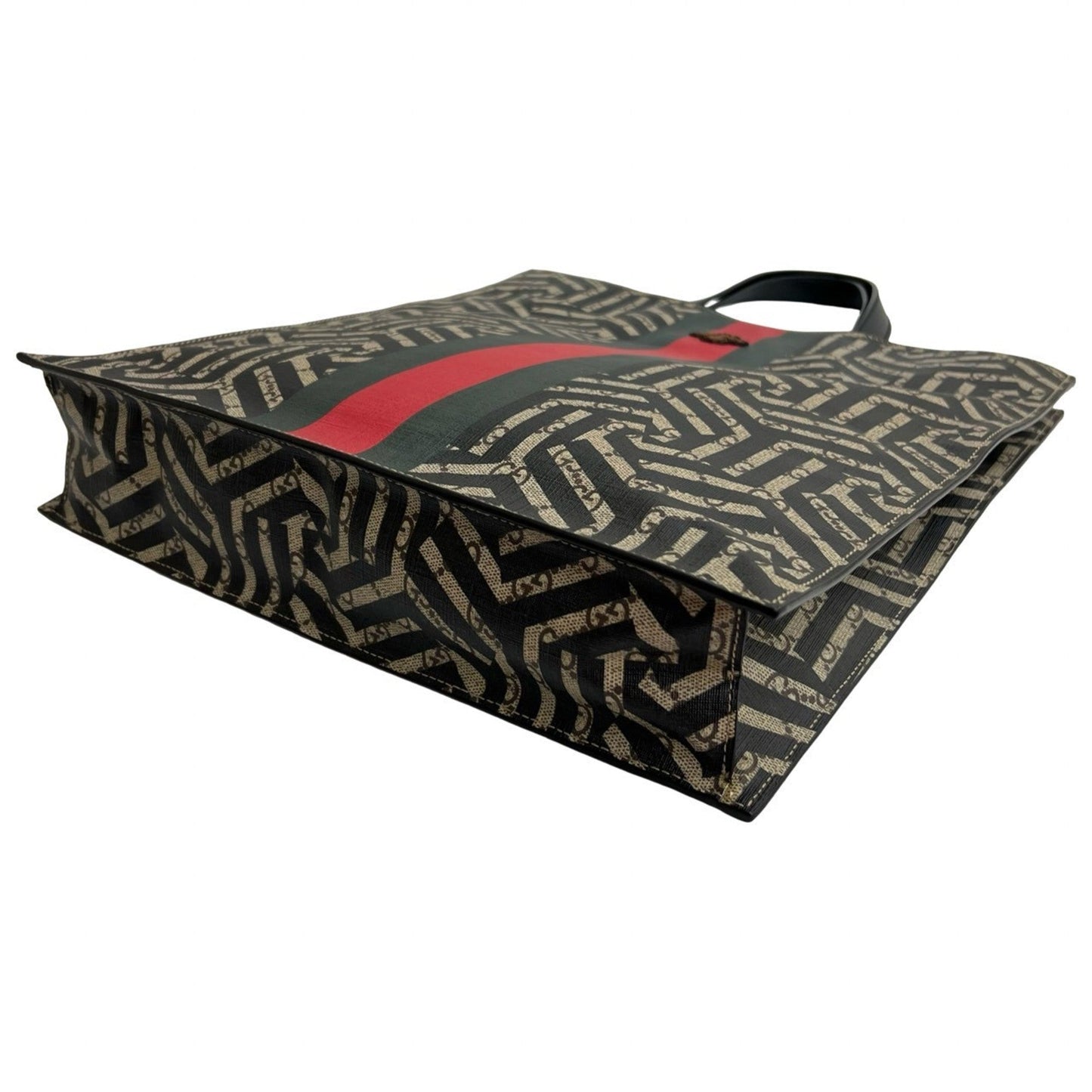 Gucci Black Brown Green Red Color Pvc Leather Handbag Shoulder Bag Tote Bag ( )