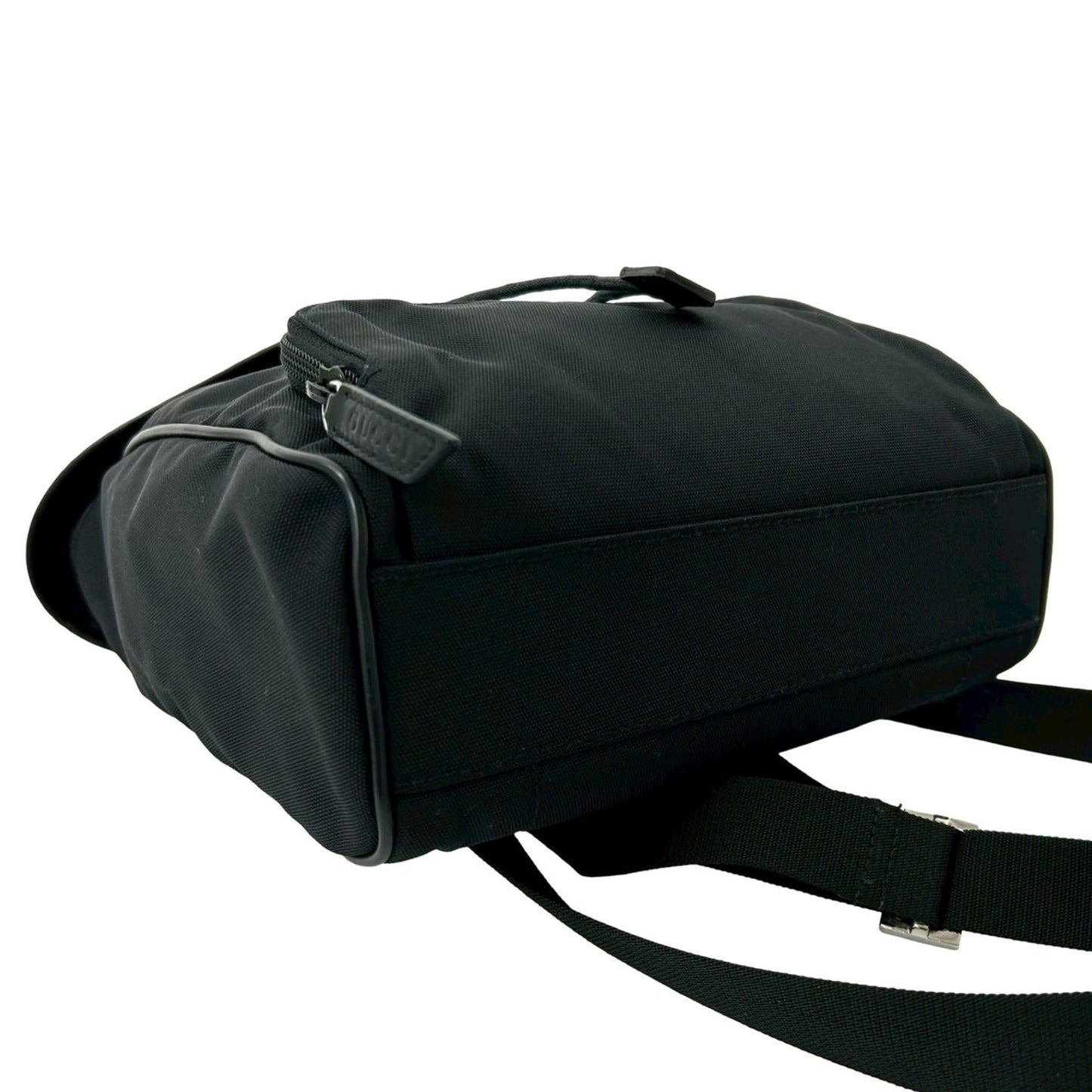 Gucci Black Nylon Leather Backpack ( )