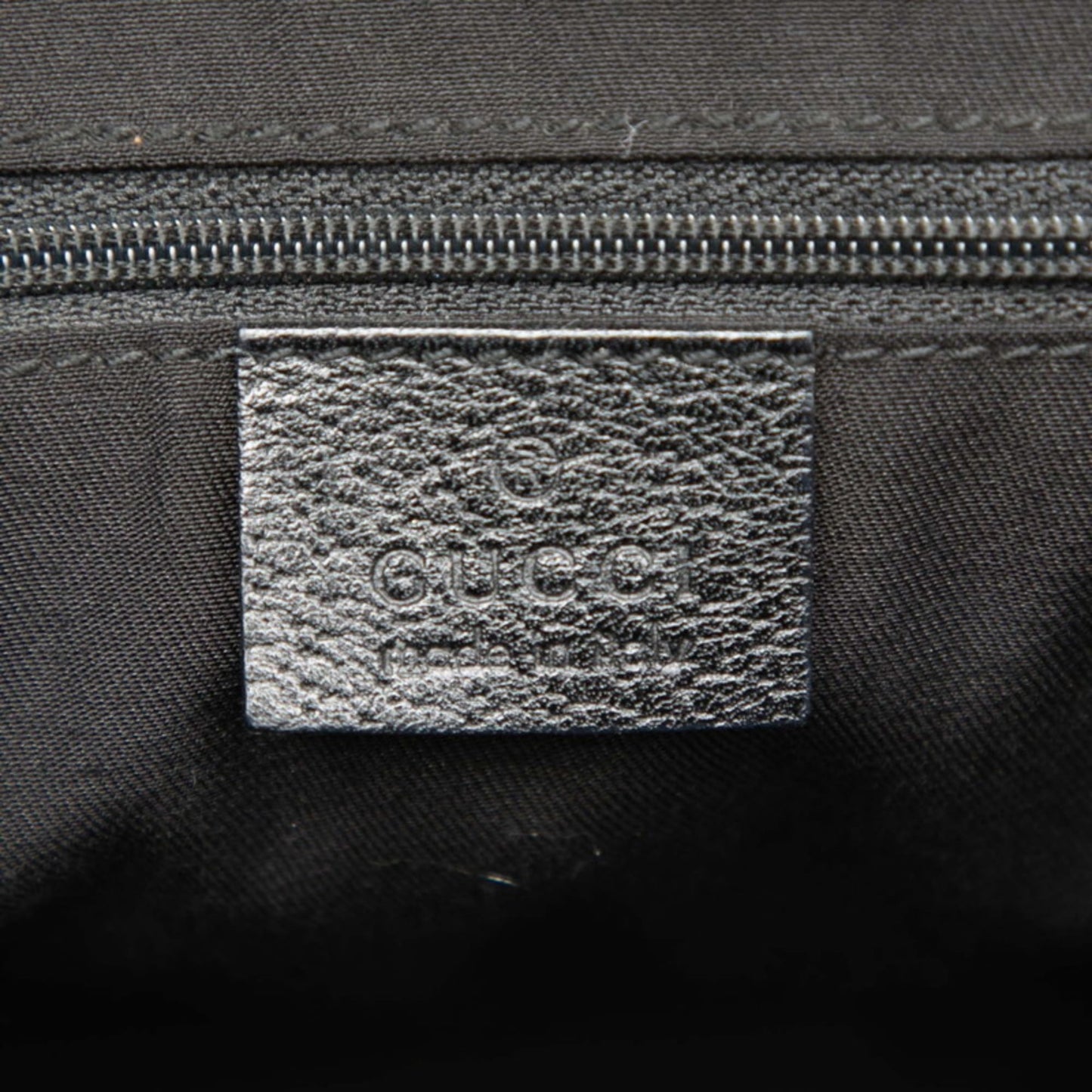 Gucci Black Canvas Leather Shoulder Bag Tote Bag ( )