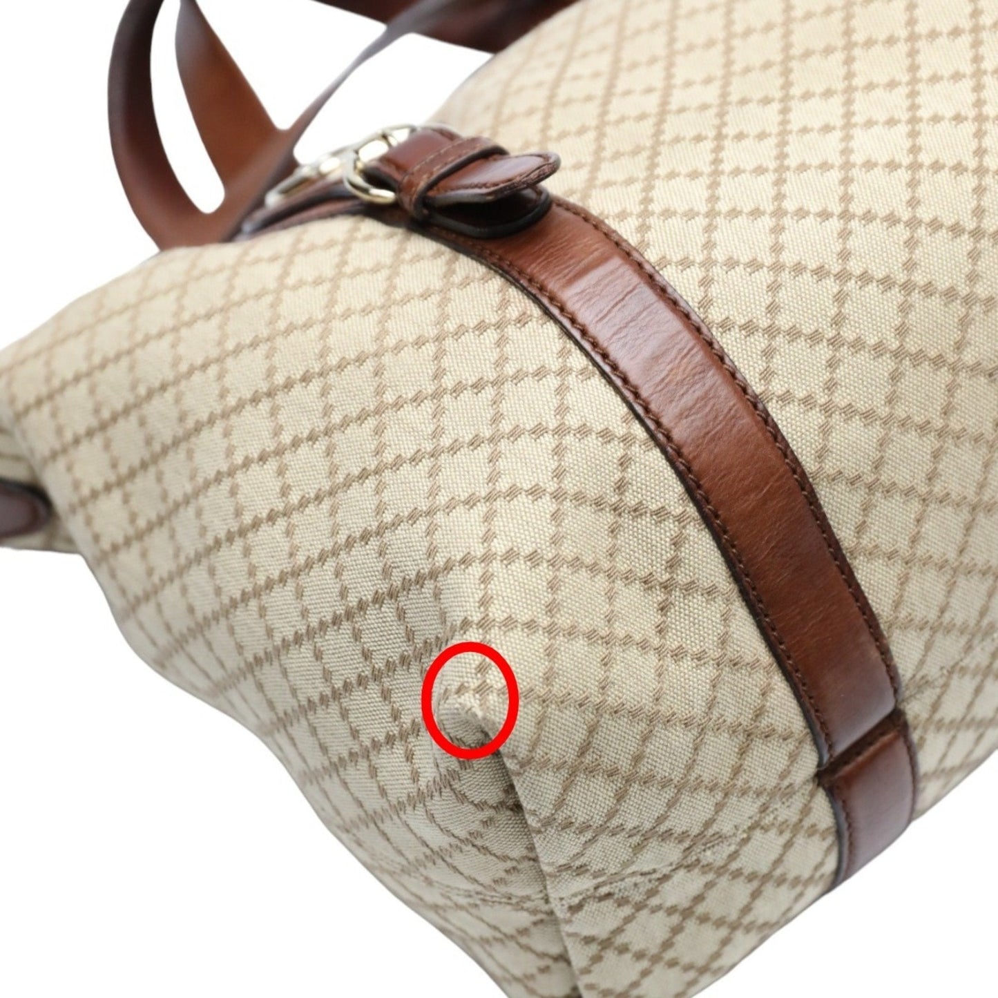 Gucci Brown Canvas Shoulder Bag Tote Bag ( )