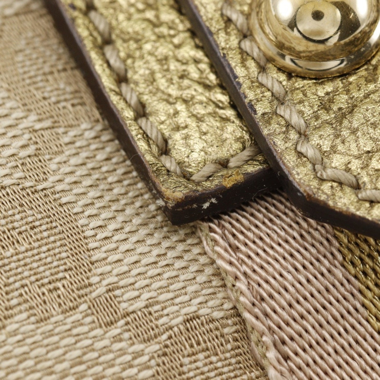 Gucci Brown Gg Canvas Leather Handbag ( )